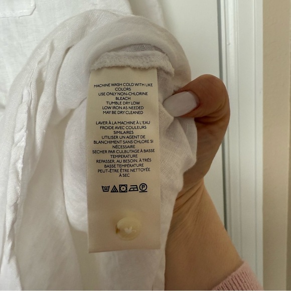 By Anthropologie Button Down Linen Tunic Shirt Size XS - Picture 9 of 13